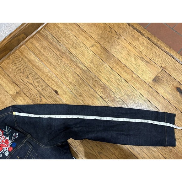 deKryptic Smiley Painted Dark Denim Jean Jacket Graphic Print Men’s Size 3XL - Picture 13 of 14